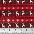 Christmas Cotton Print Fabric, Red/Reindeer Trees- Width 112cm