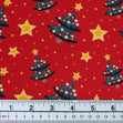 Christmas Cotton Print Fabric, Red Christmas Trees- Width 112cm