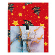 Christmas Print Cotton Fabric Reusable Gift Wrap, Red Christmas Trees- 55cmx70cm