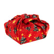 Christmas Print Cotton Fabric Reusable Gift Wrap, Red Christmas Trees- 55cmx70cm