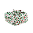 Christmas Print Cotton Fabric Reusable Gift Wrap, White Holly- 55cmx70cm