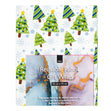 Christmas Print Cotton Fabric Reusable Gift Wrap, White Christmas Trees- 55cmx70cm