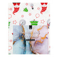 Christmas Print Cotton Fabric Reusable Gift Wrap, White Santa & Trees- 55cmx70cm