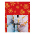 Metallic Christmas Fabric Print Reusable Gift Wrap, Red/Gold Snowflakes- 55cmx70cm