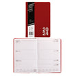 2024 Diary PU Linen, Red- A5 WTV