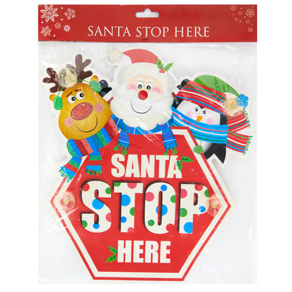 Christmas Santa Stop Here Sign