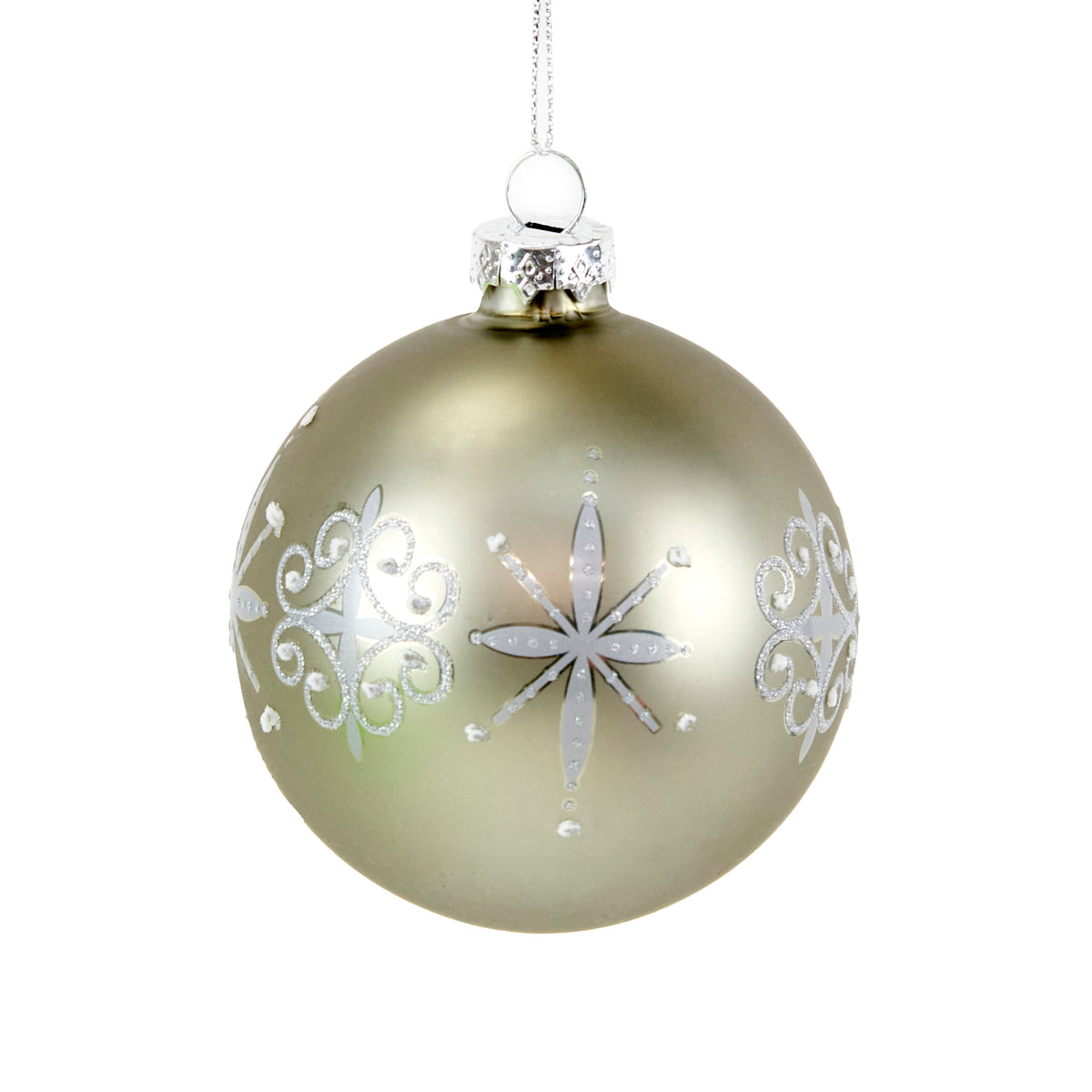 Christmas Glass Bauble, Gold Trio- 8cm