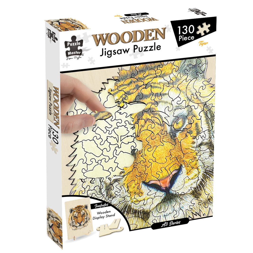 Puzzlemaster A3 Wood Display Puzzle, Tiger