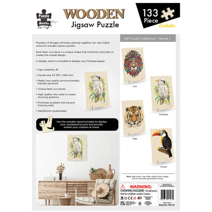 Puzzlemaster A3 Wood Display Puzzle, Cockatoo