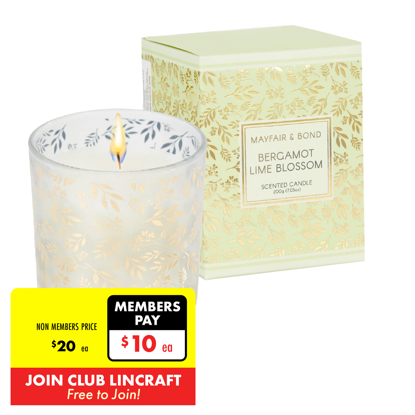 Mayfair & Bond Scented Candle, Bergamot Lime Blossom- 200g