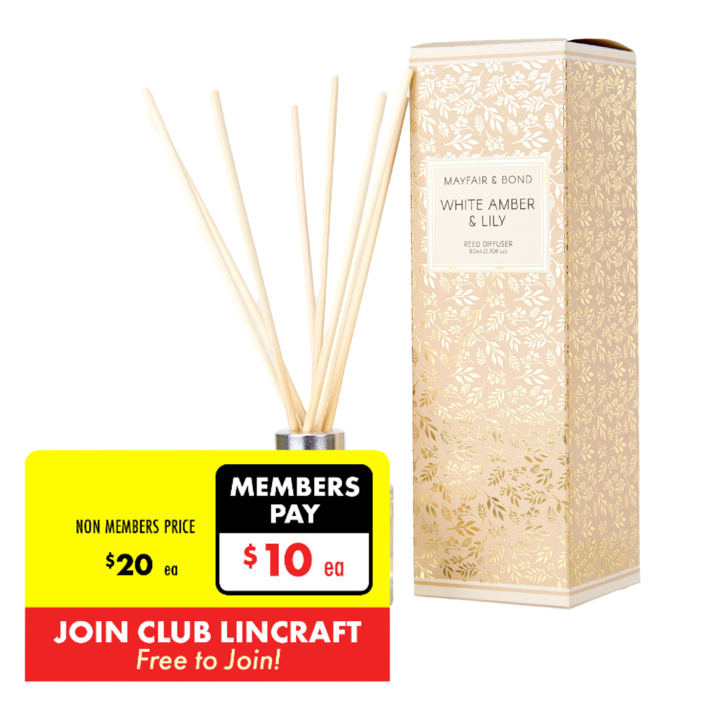 Mayfair & Bond Reed Diffuser, White Amber & Lily- 80ml