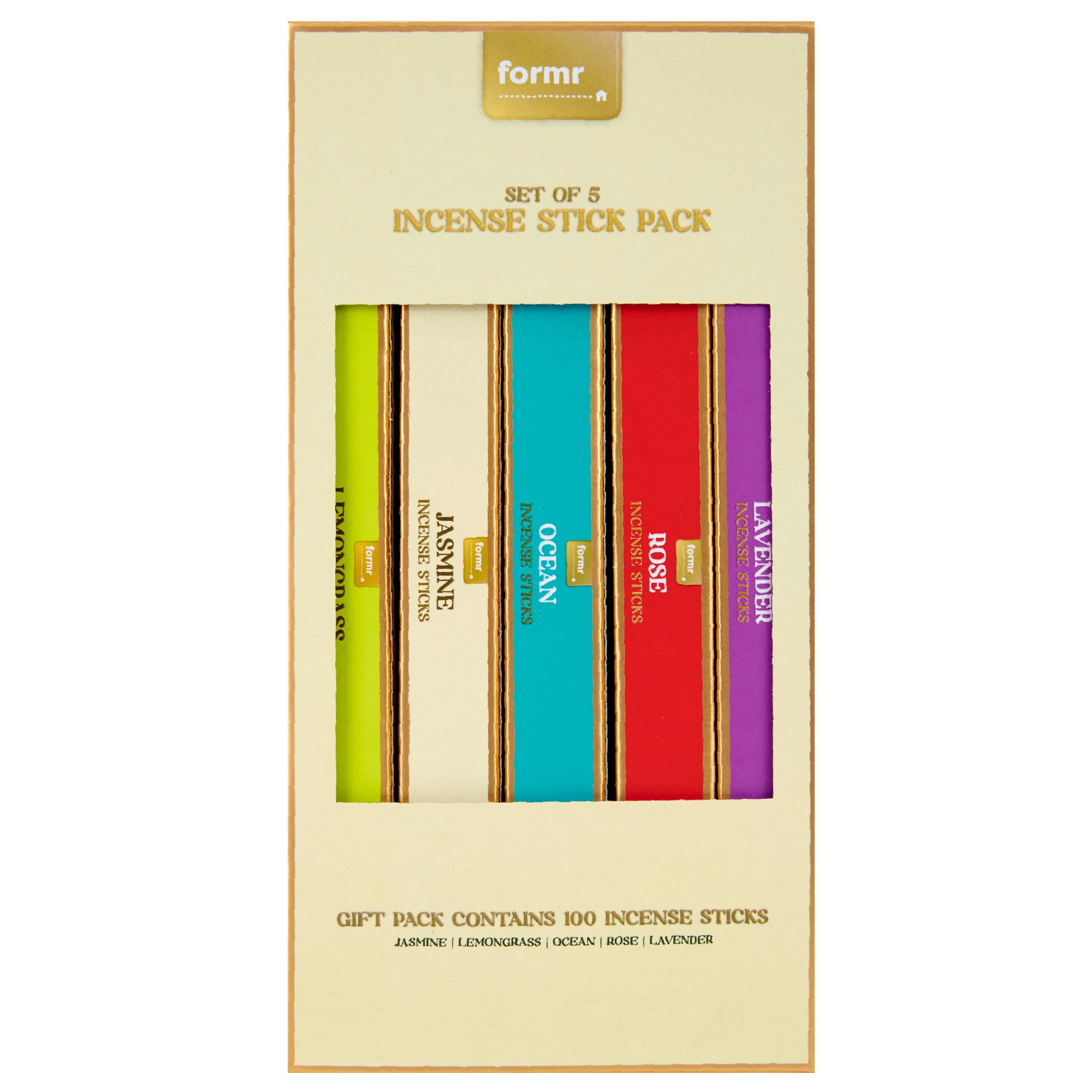 Formr Set of 5 Incense Stick Pack, 100 sticks