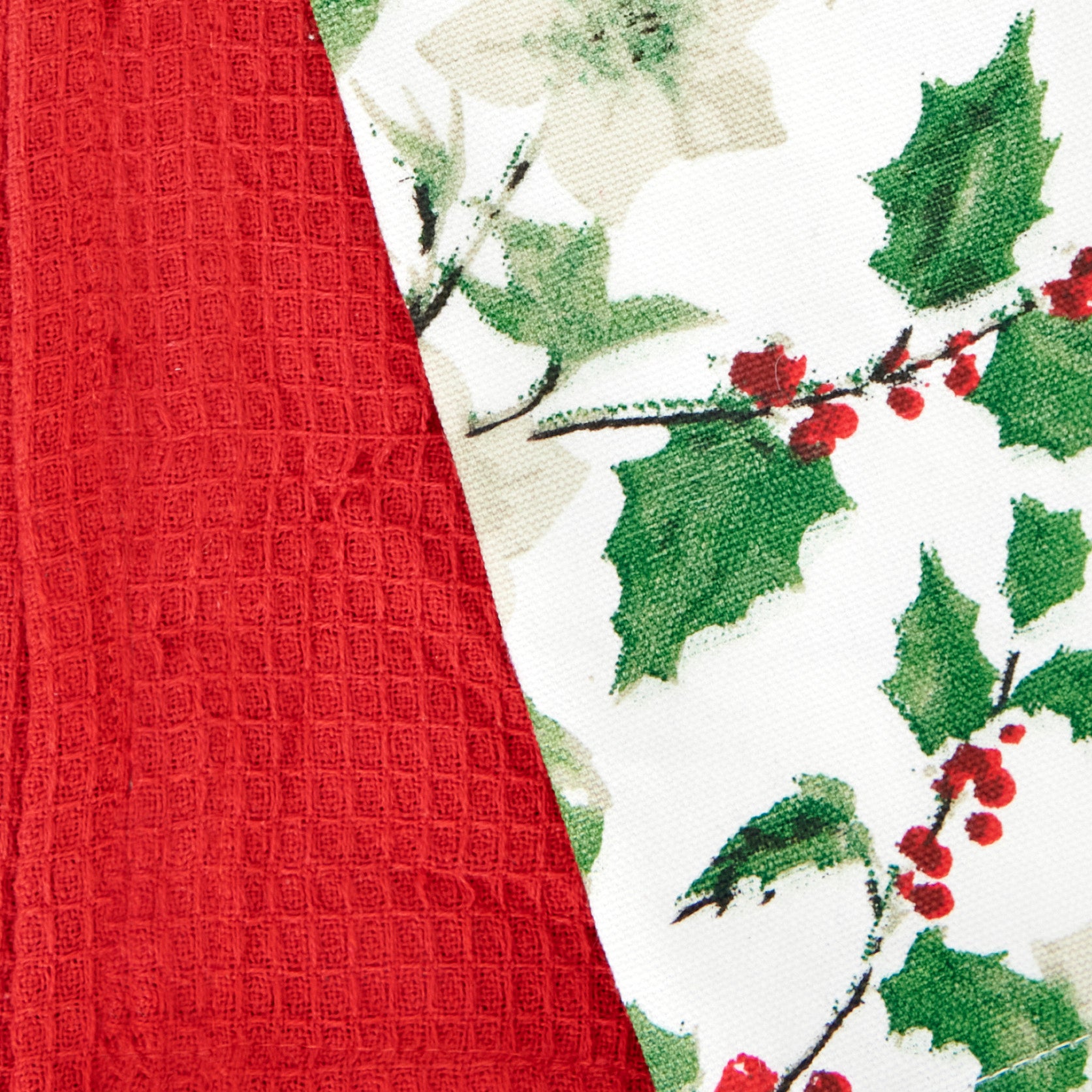 Christmas Tea Towel, 2pk Sea Poinsettia Printed- 38x63cm