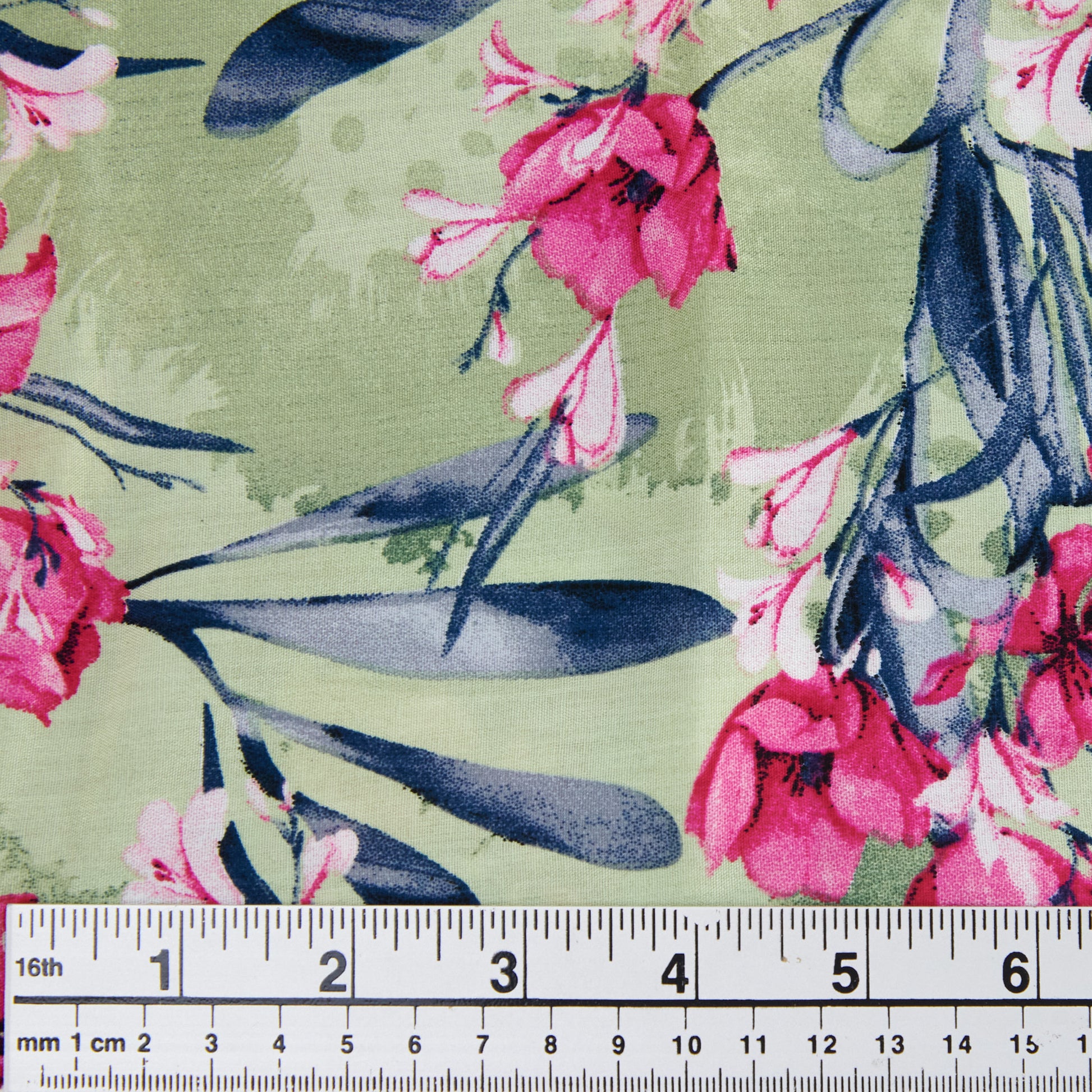 Printed Rayon Fabric, Sage Floral- Width 140cm