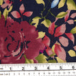 Printed Rayon/Linen Fabric, Rose- Width 143cm