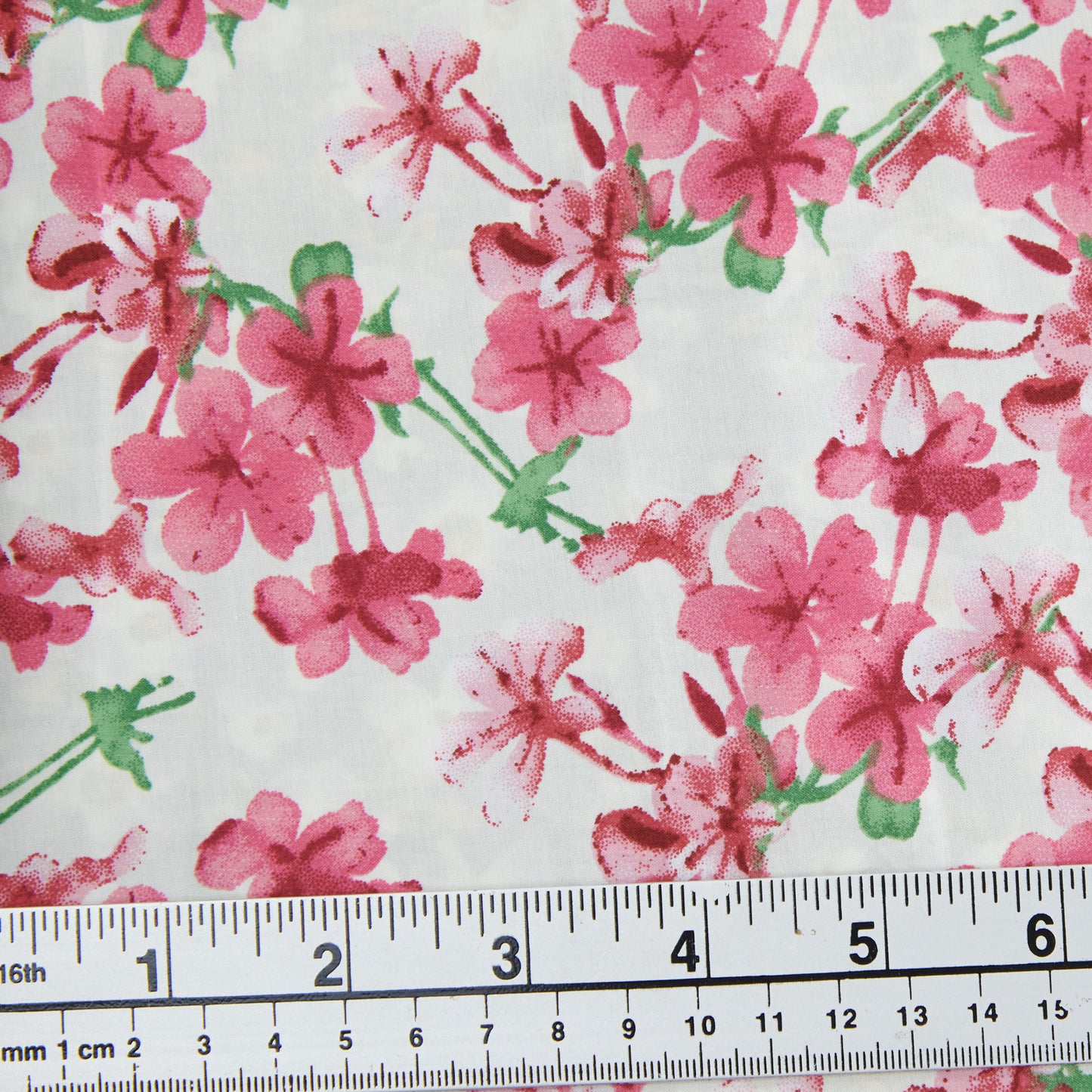 Printed Cotton Lawn Fabric, Pink Adelfa- Width 140cm