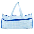Knitting Plaid Bag, Blue- 43.1x24.1x17.7cm