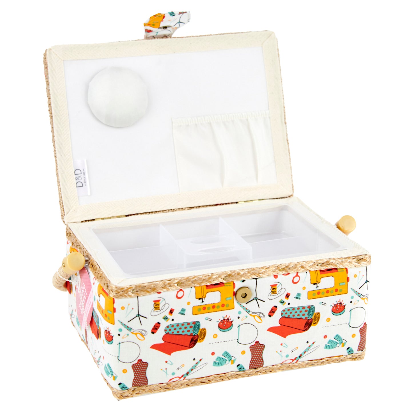 Sewing Basket, Multi- 24x17.5x13cm