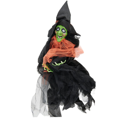 Halloween Hanging Light Up Talking Witch