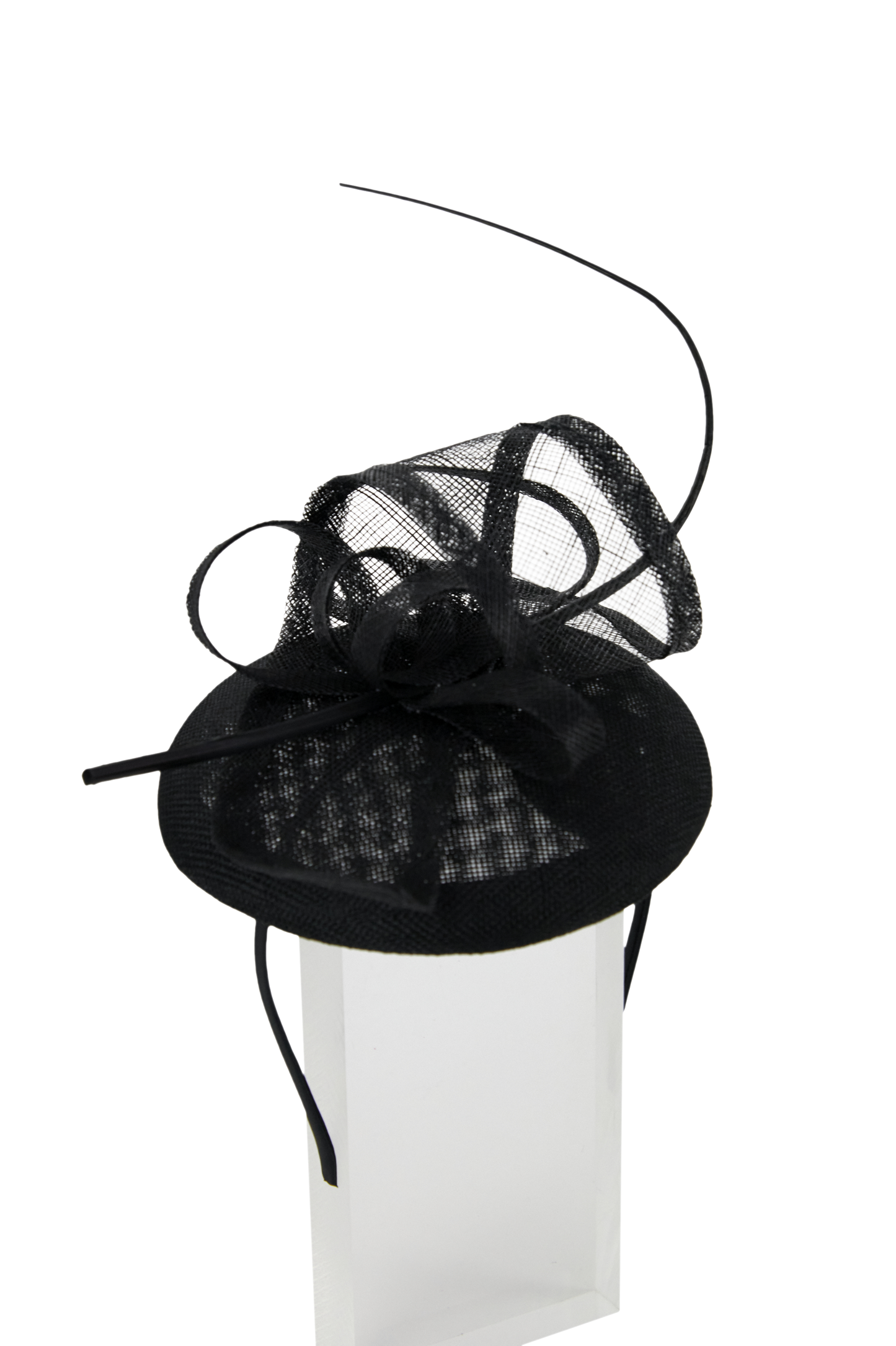 Sinamay Fascinator With Headband And Clip,  Grace- Black