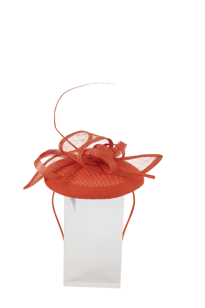 Lincraft Sinamay Fascinator With Headband and Clip, Orange