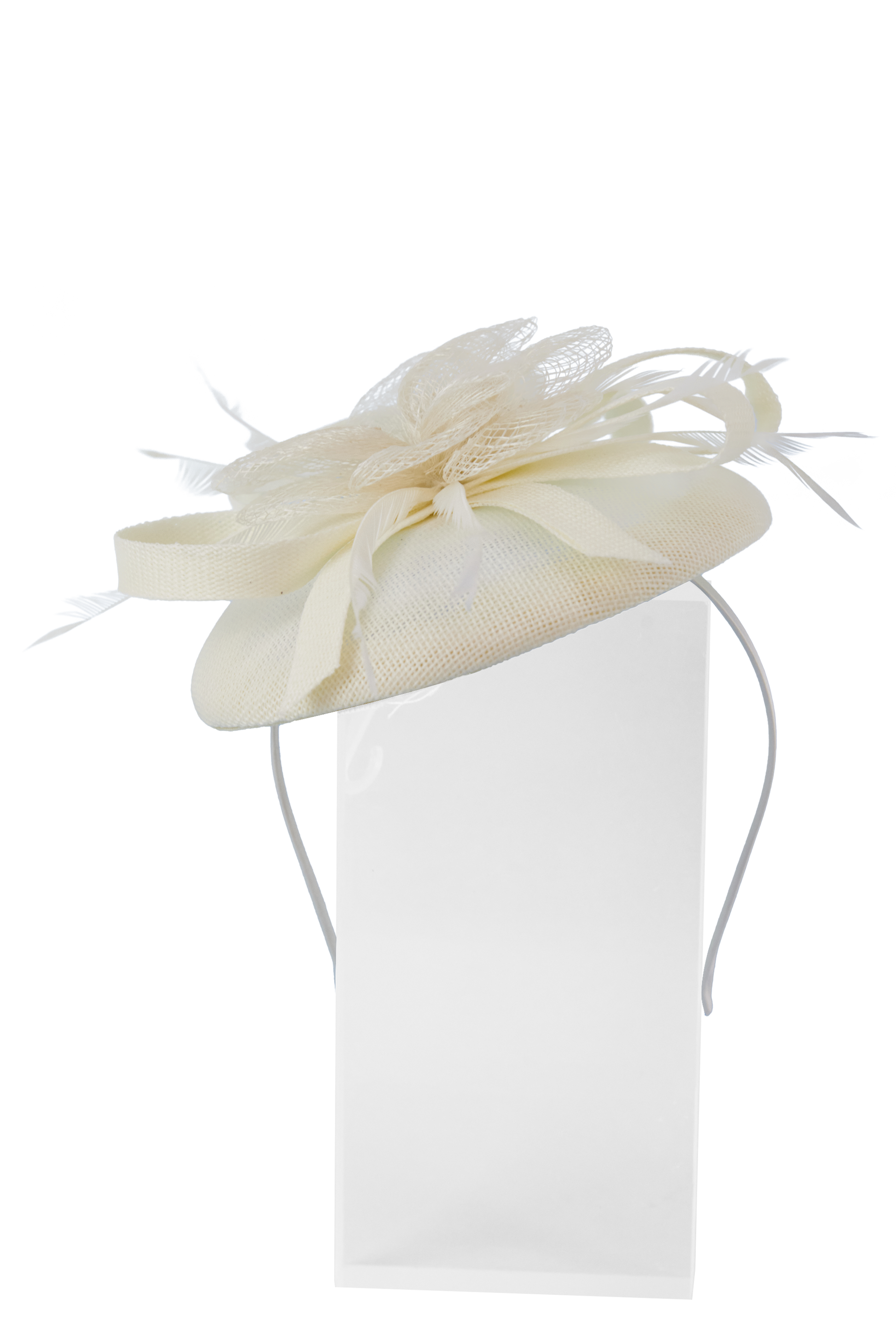 Lincraft Sinamay Fascinator With Headband and Clip, Ivory