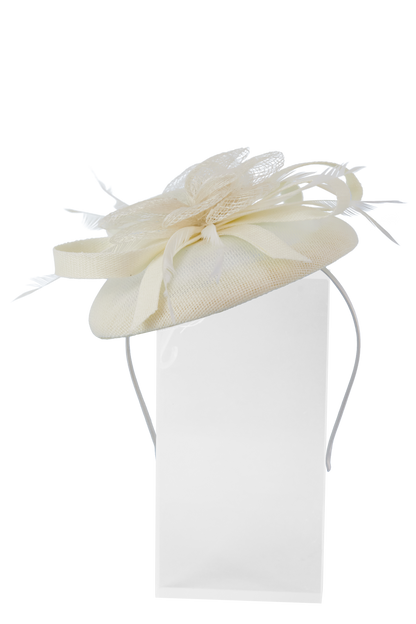 Lincraft Sinamay Fascinator With Headband and Clip, Ivory