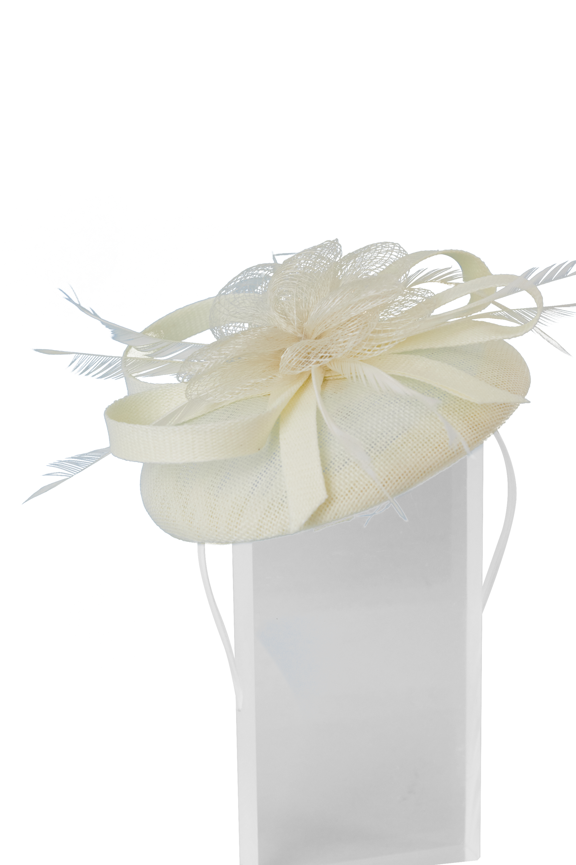 Lincraft Sinamay Fascinator With Headband and Clip, Ivory