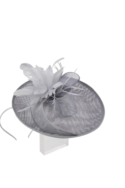 Lincraft Sinamay Fascinator With Headband and Clip- Grey