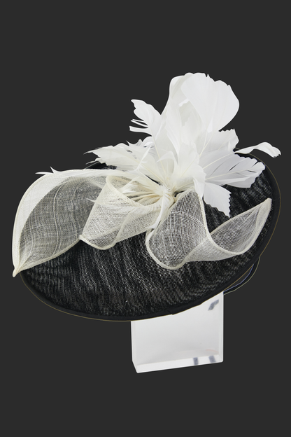 Lincraft Sinamay Fascinator With Headband and Clip, Alice Black & White