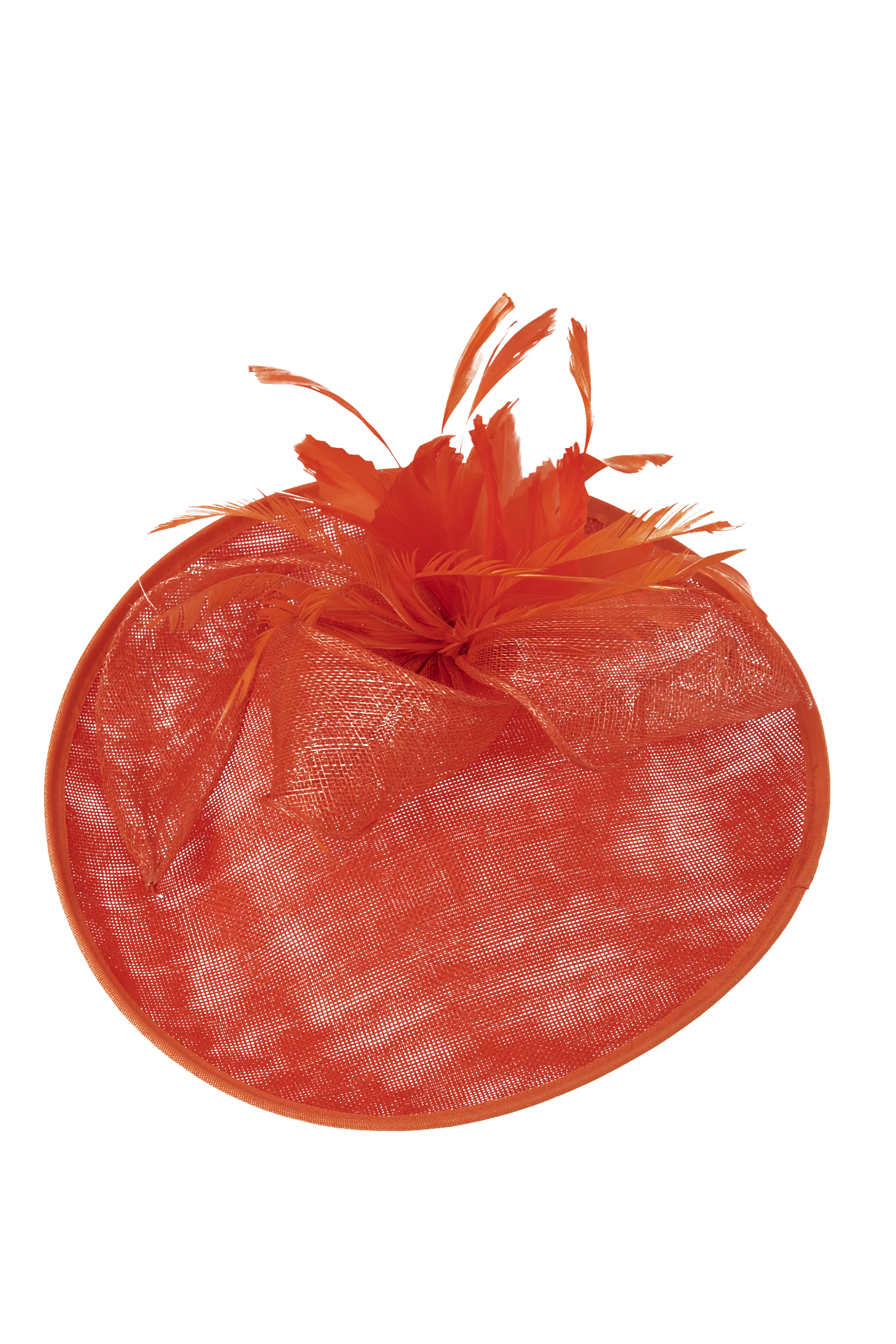 Lincraft Sinamay Fascinator With Headband and Clip, Coral Orange