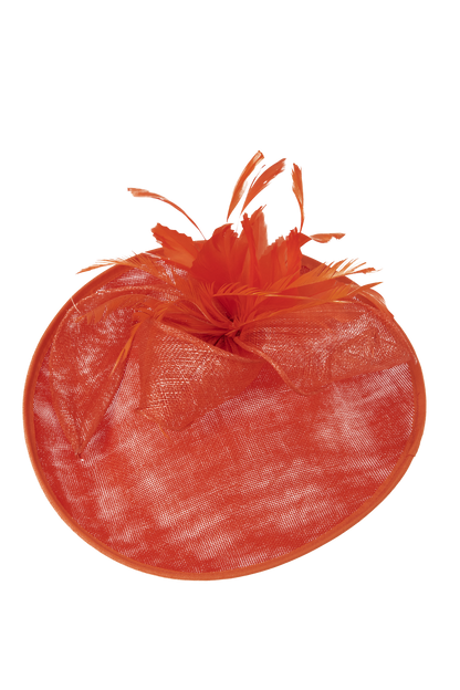 Lincraft Sinamay Fascinator With Headband and Clip, Coral Orange