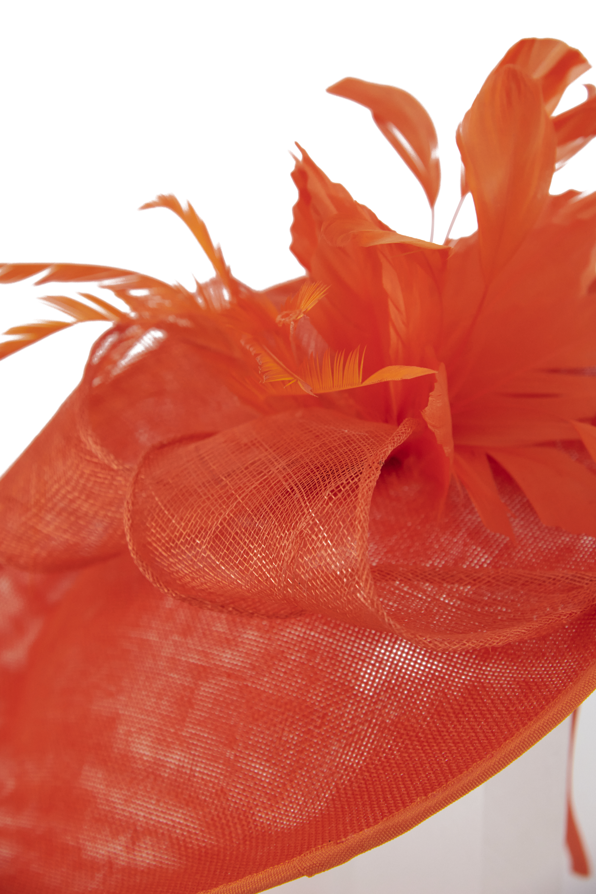 Lincraft Sinamay Fascinator With Headband and Clip, Coral Orange