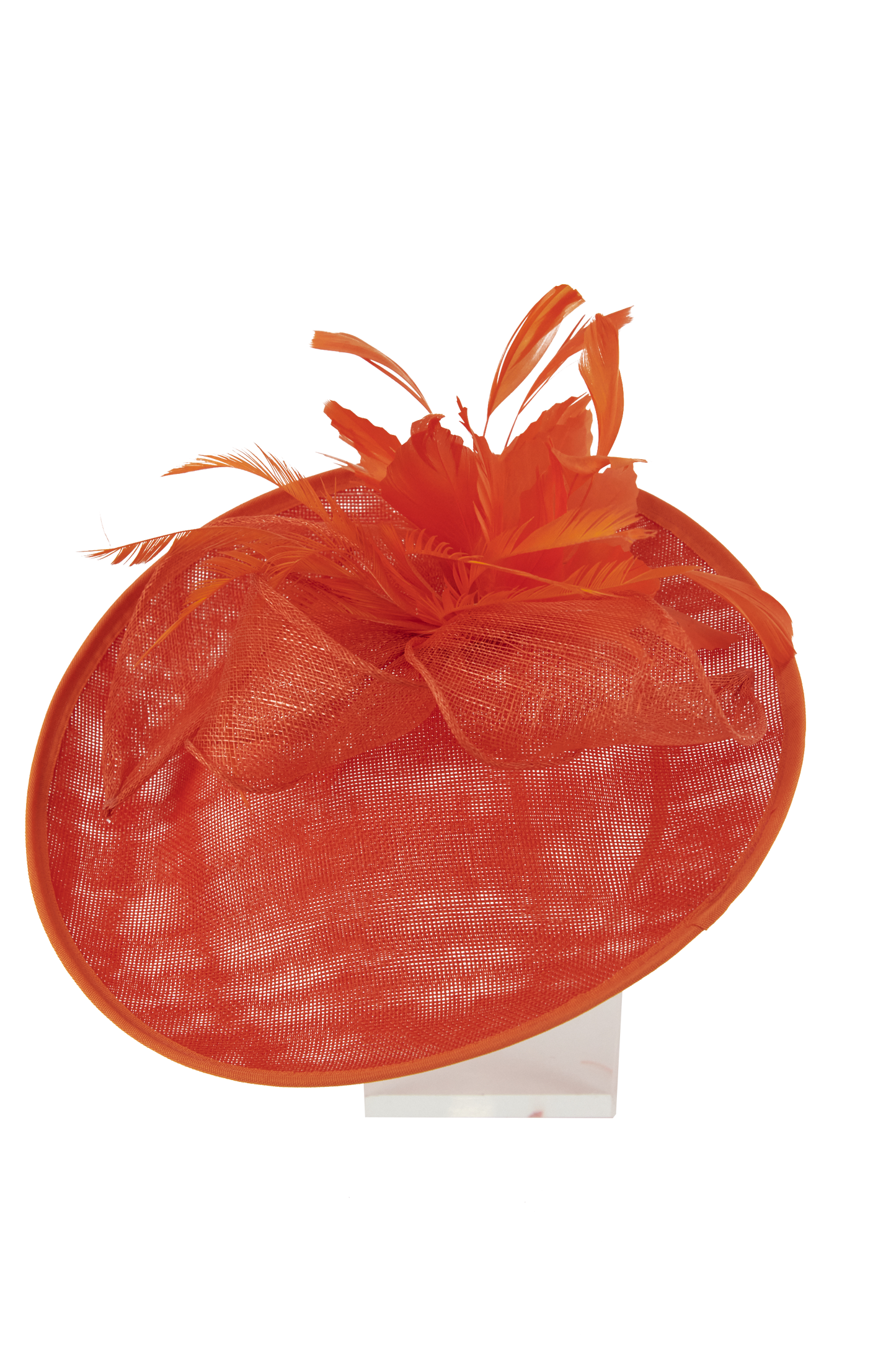 Lincraft Sinamay Fascinator With Headband and Clip, Coral Orange