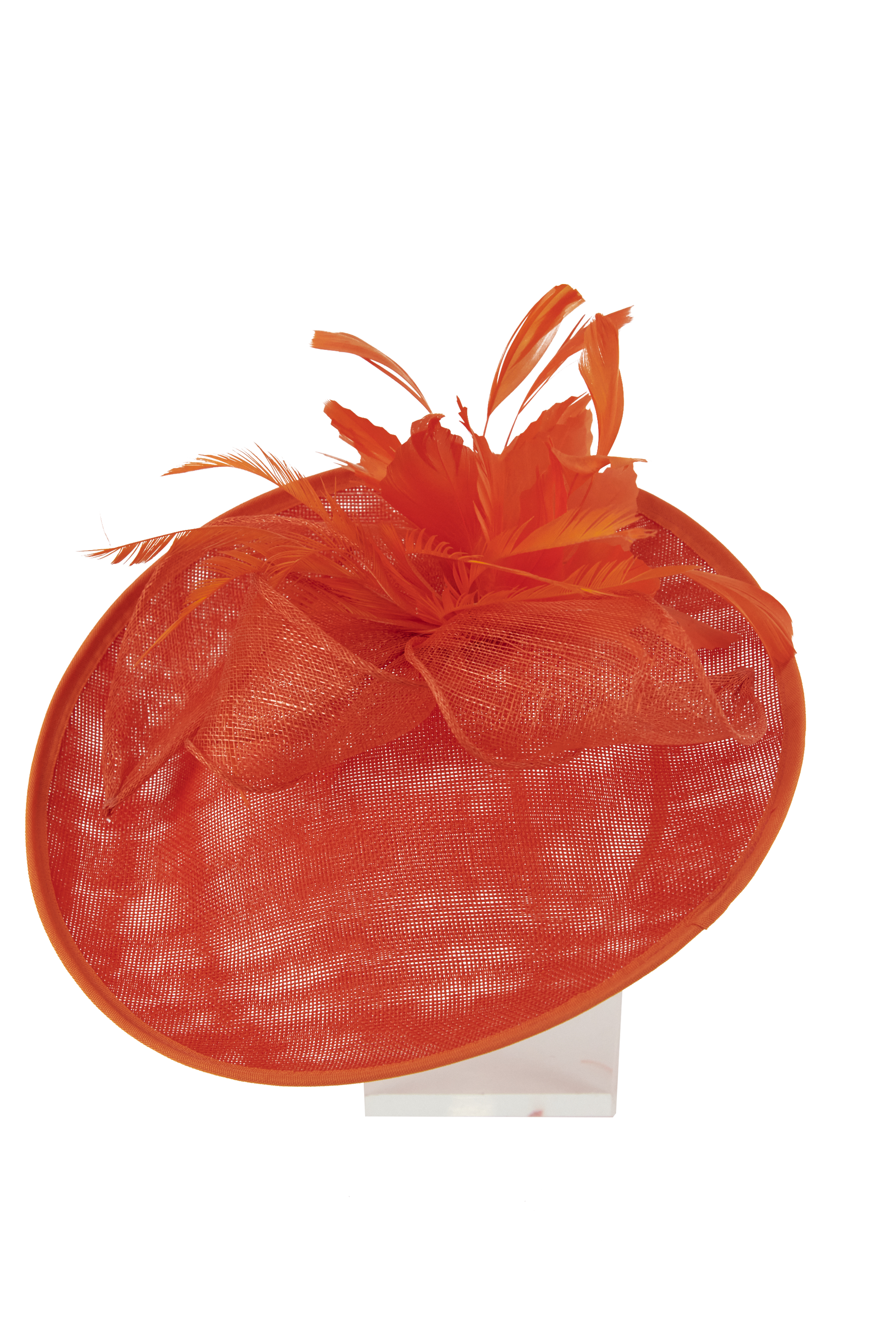 Lincraft Sinamay Fascinator With Headband and Clip, Coral Orange