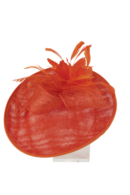 Lincraft Sinamay Fascinator With Headband and Clip, Coral Orange