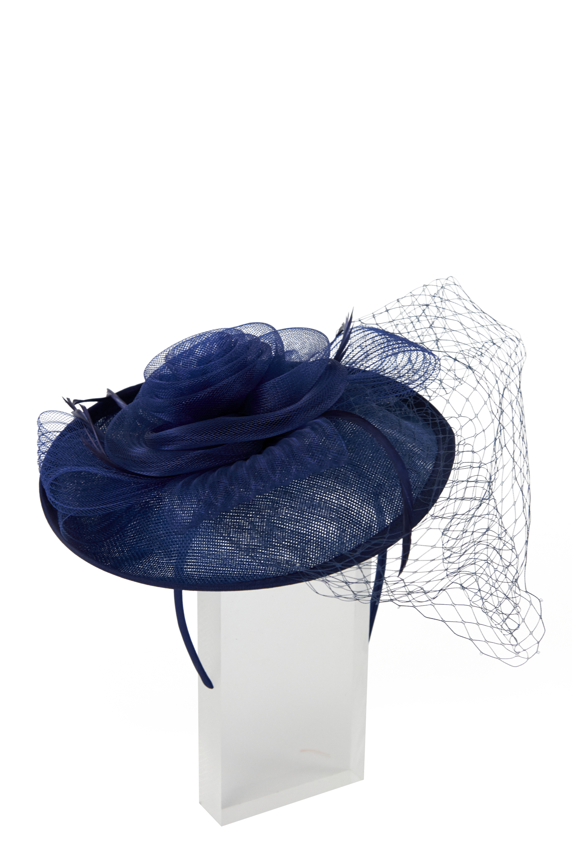 Lincraft Headband And Clip Fascinator, Ruth - Navy