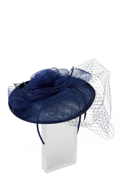 Lincraft Headband And Clip Fascinator, Ruth - Navy