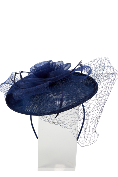 Lincraft Headband And Clip Fascinator, Ruth - Navy