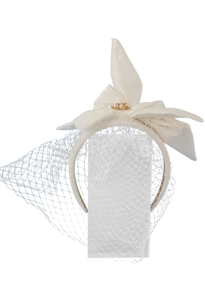 Headband And Clip Fascinator, Anna- Ivory