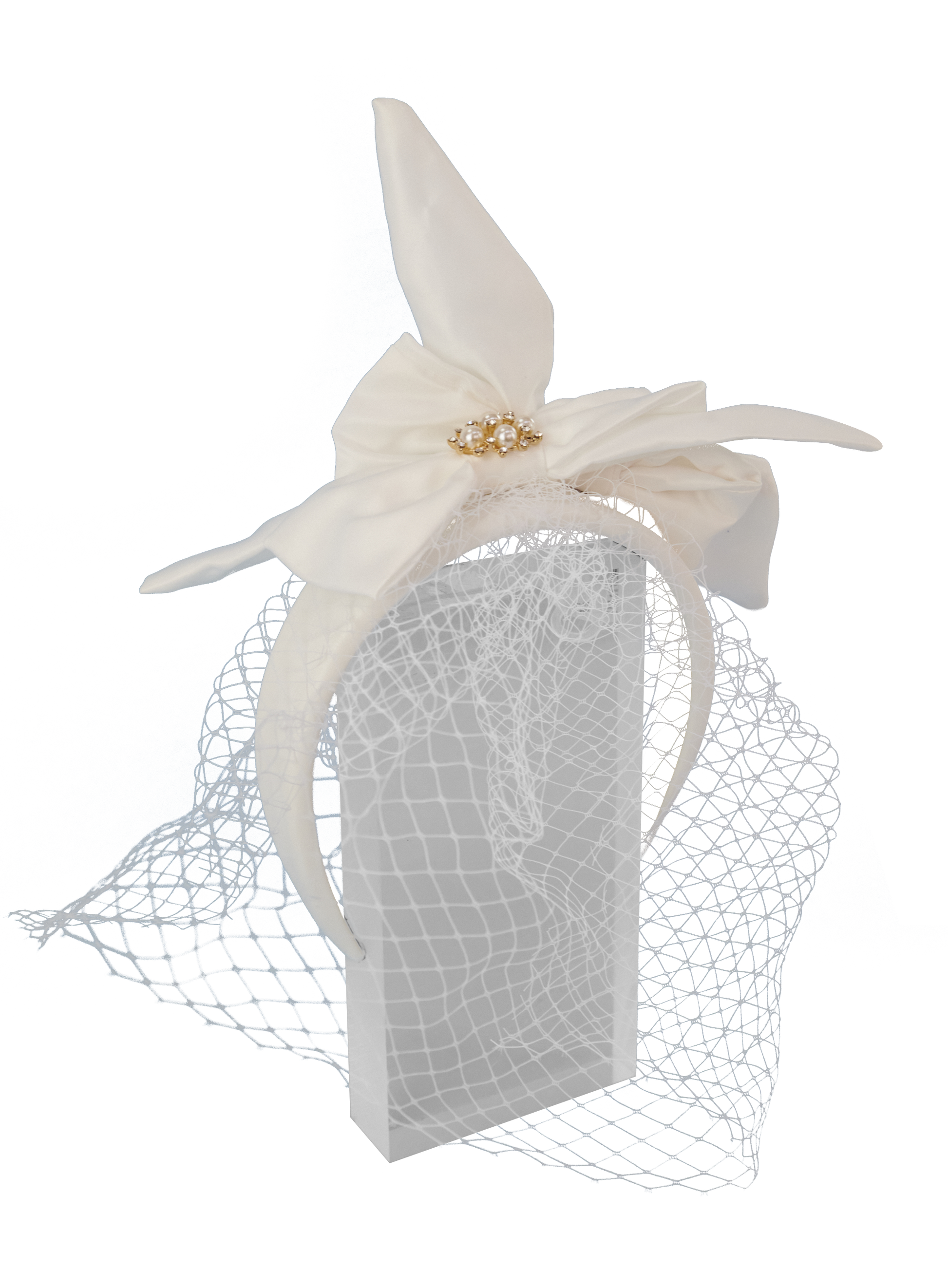 Headband And Clip Fascinator, Anna- Ivory