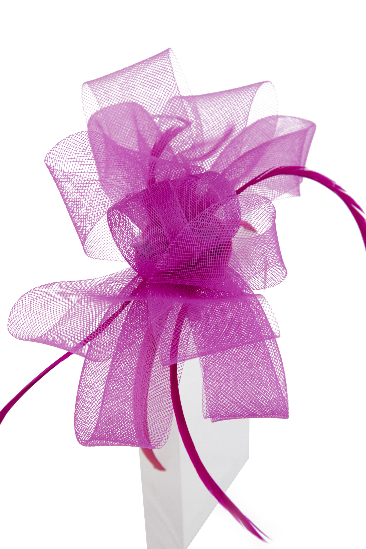 Headband And Clip Fascinator, Eva- Magenta