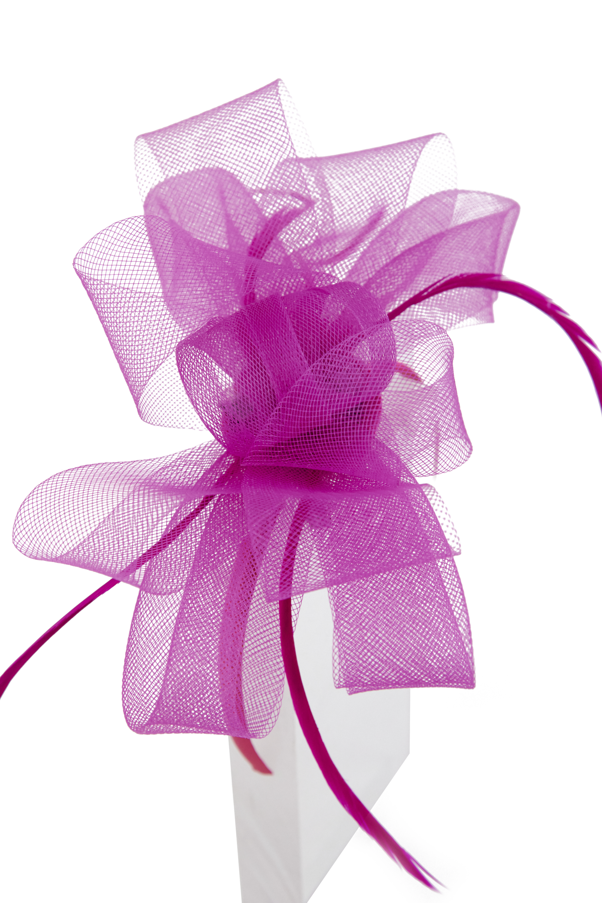 Headband And Clip Fascinator, Eva- Magenta