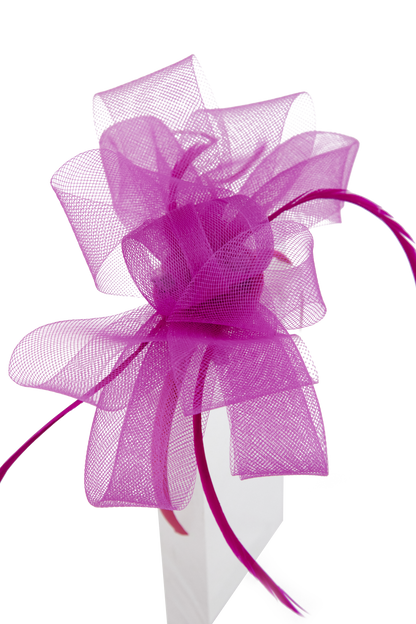 Headband And Clip Fascinator, Eva- Magenta