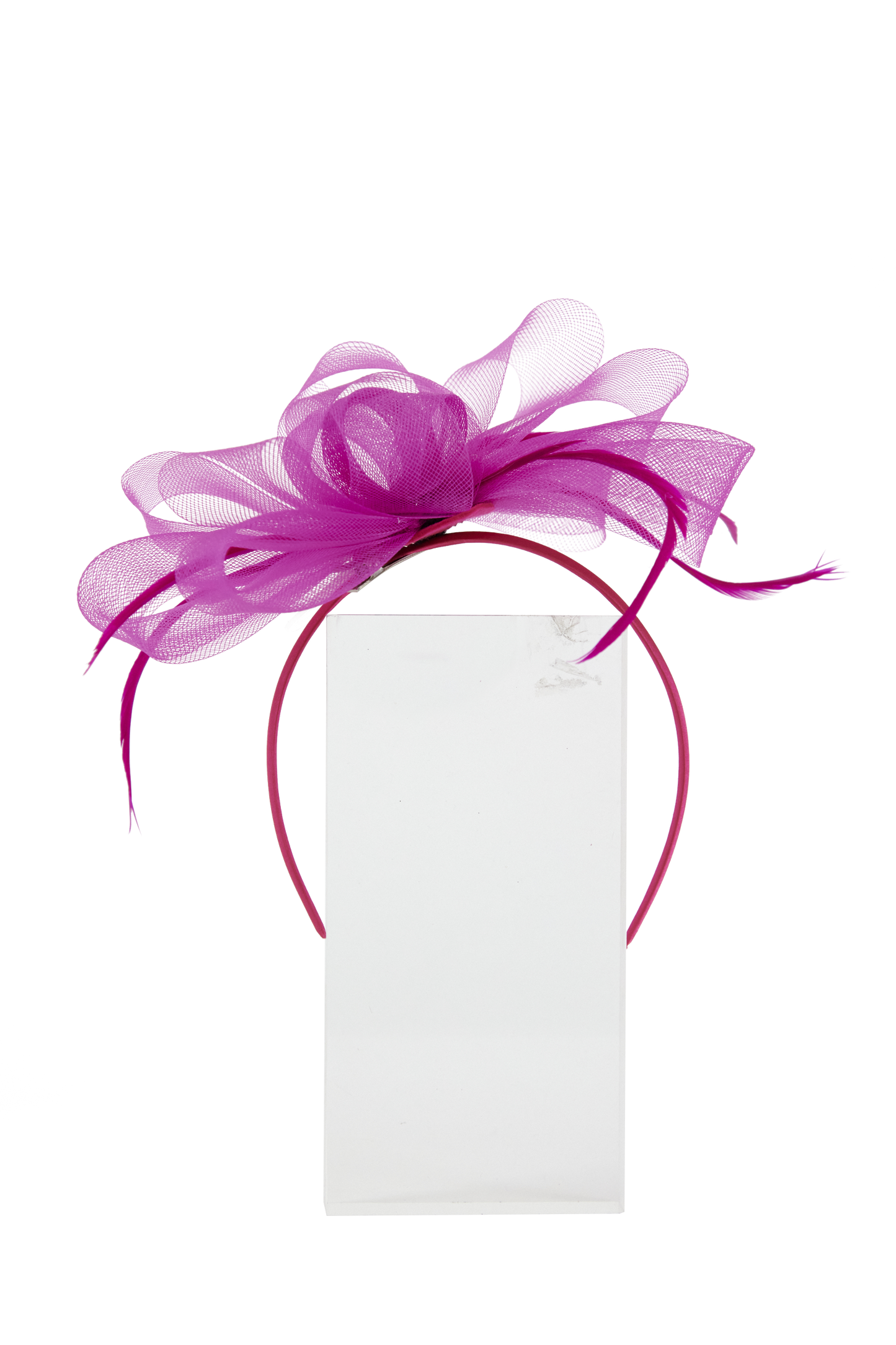 Headband And Clip Fascinator, Eva- Magenta