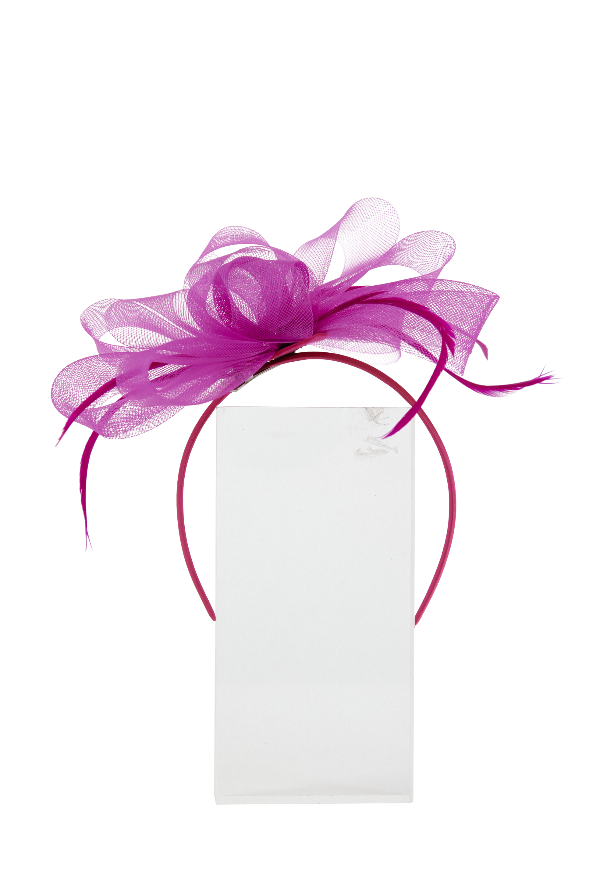 Headband And Clip Fascinator, Eva- Magenta