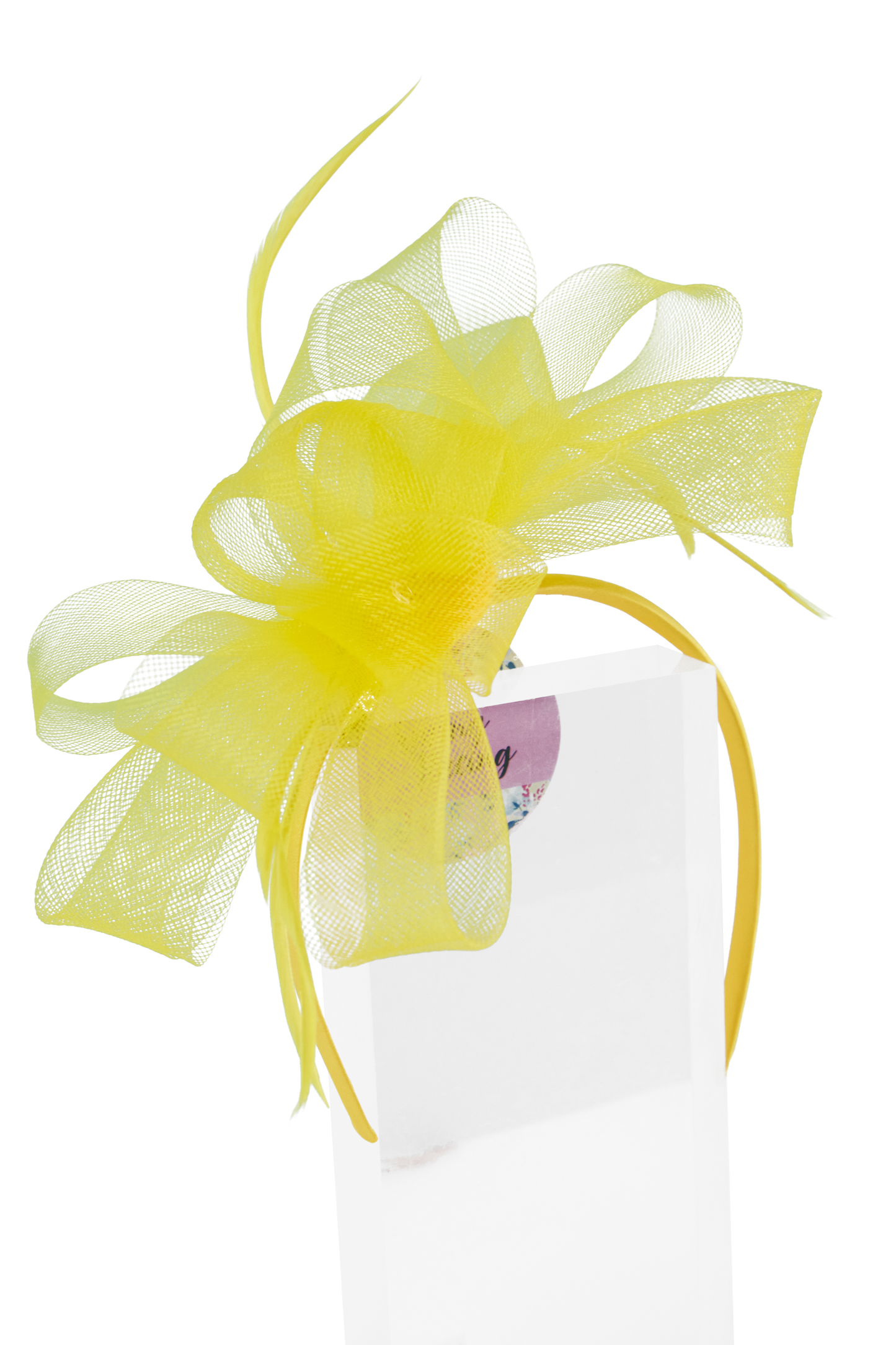 Headband And Clip Fascinator, Eva- Yellow