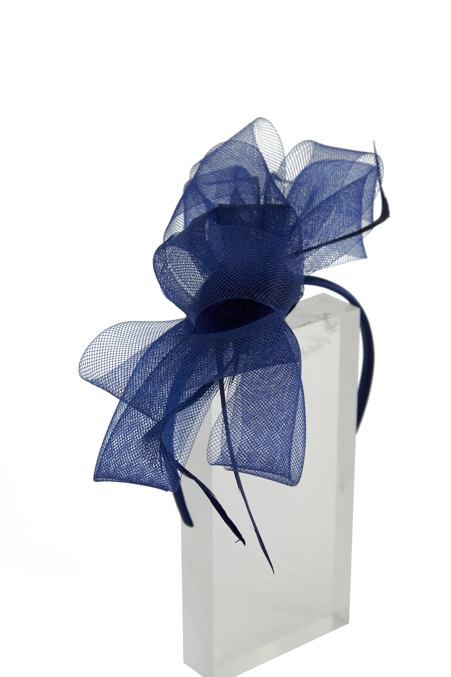 Headband And Clip Fascinator, Eva- Navy