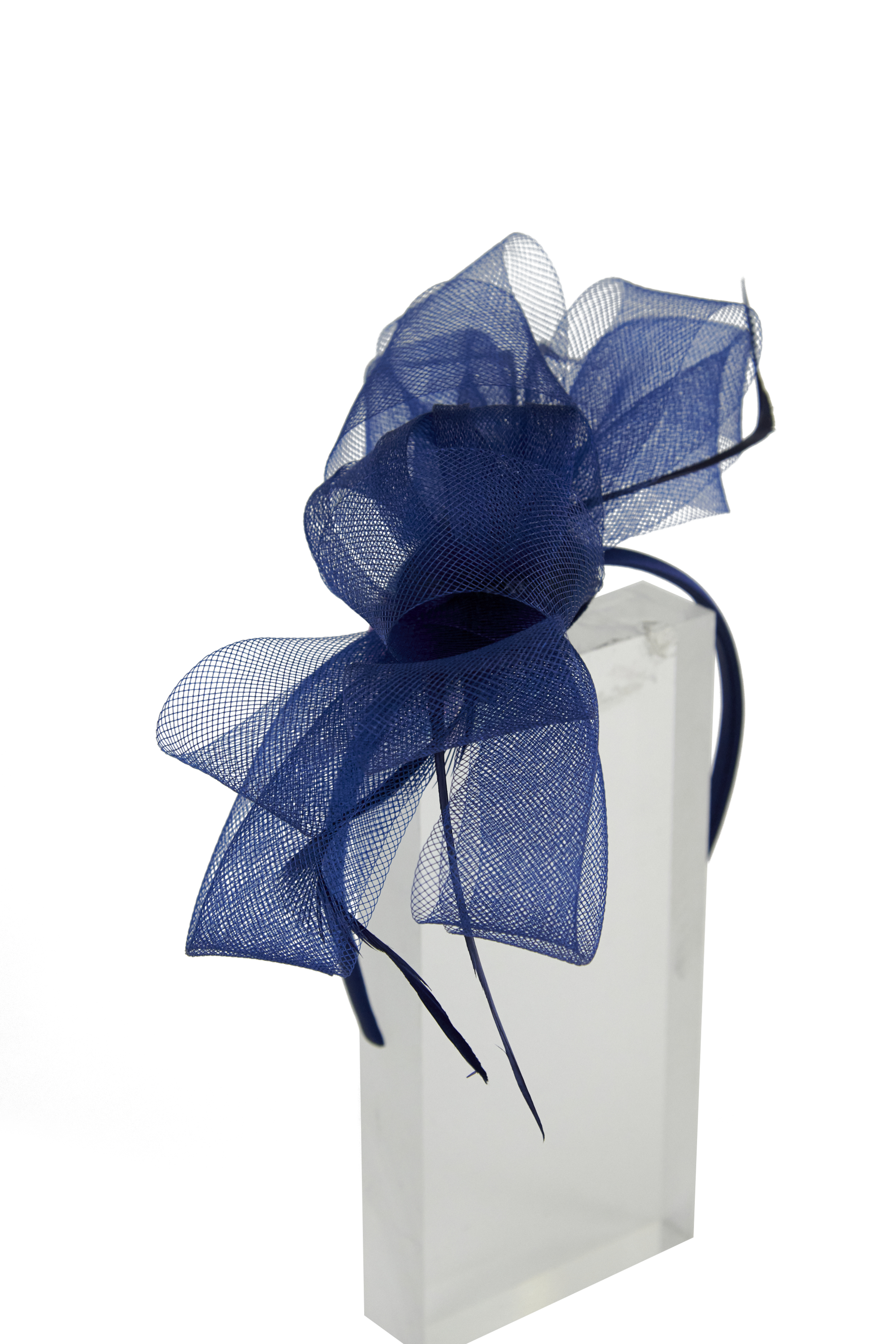 Headband And Clip Fascinator, Eva- Navy