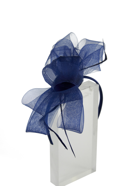 Headband And Clip Fascinator, Eva- Navy